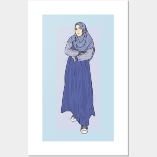 Hijab Girl Blue.Dress Posters and Art